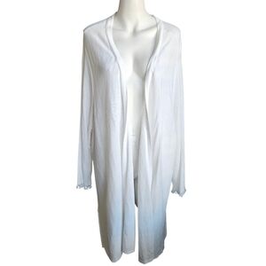 J.Jill White Linen Blend Open‎ Front Cardigan Sweater 4X NWT